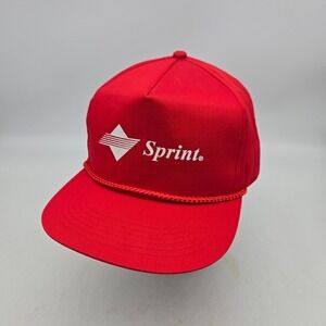 Vintage Sprint Cellular Snapback Hat Cap Red Rope 90s Trucker T-Mobile OSFA